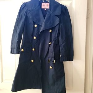 Juicy Couture Navy Trench Coat size small